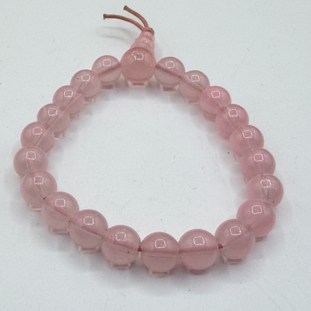 Pink Translucent Round Bead Bracelet Minimalist Coquette Boho Layering Gift